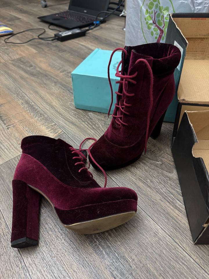 ботильоны из бархатистого текстиля