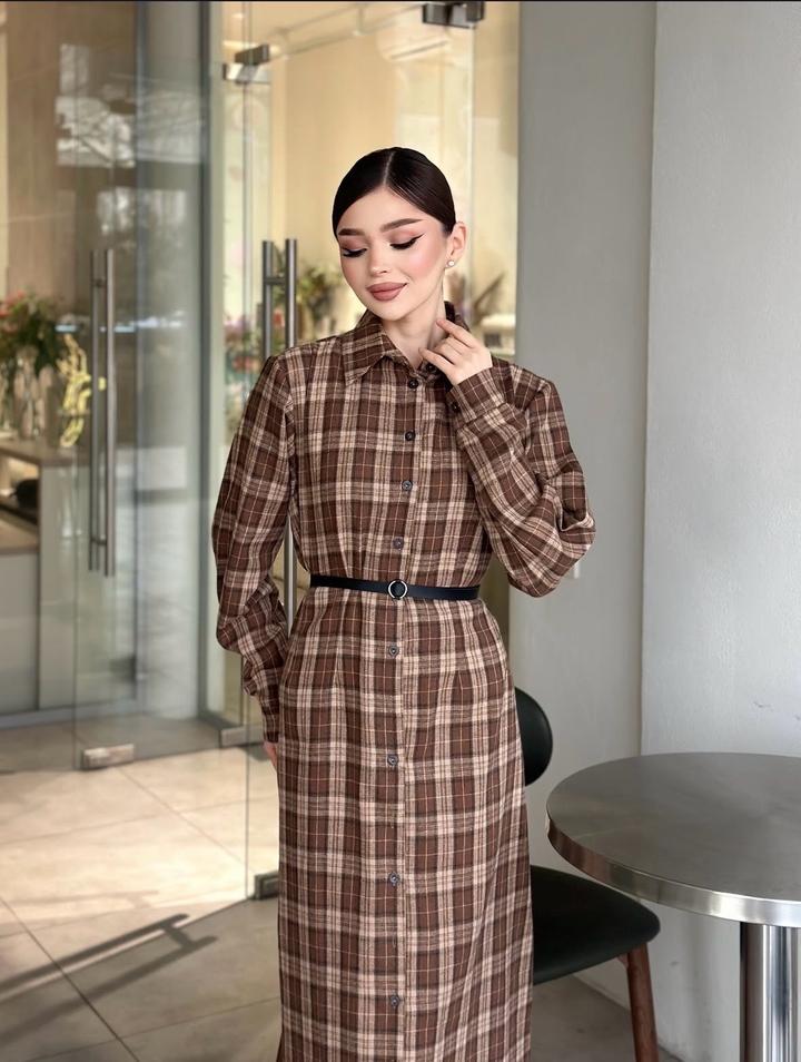 Платье- рубашка клетка