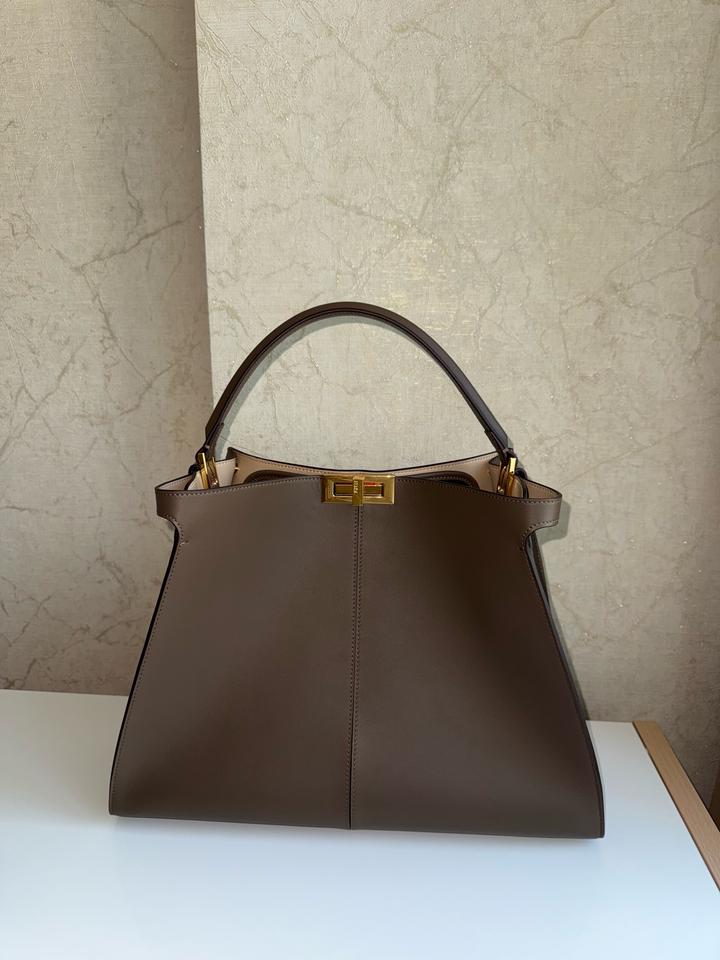 Сумка-тоут fendi peekaboo -новая люкс копия в телячьей мягкой коже, размер макси
