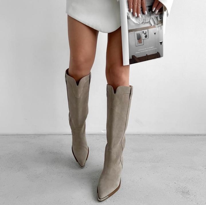 Сапоги казаки из натуральной замши