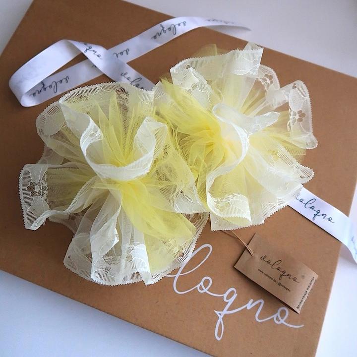 Банты на резинке, 2 шт, 17 см, желтый