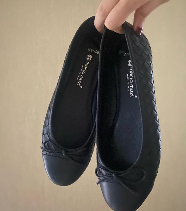 Кожаные Черные балетки
