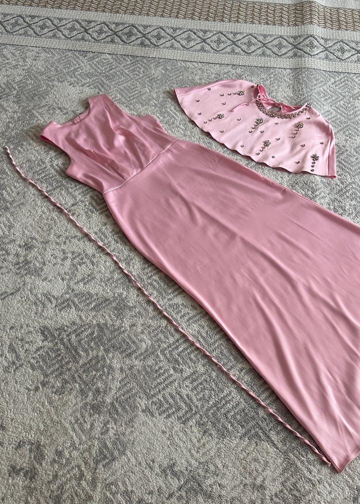 Нежно-розовое вечернее платье макси 🎀
