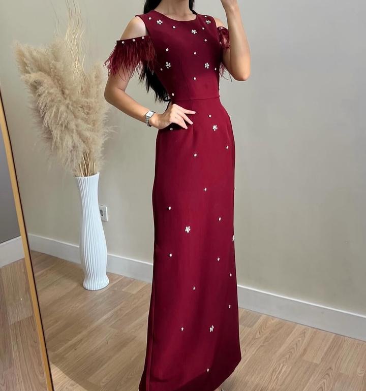 Бордовое вечернее платье в идеальном состоянии