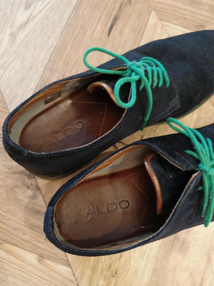 Ботинки мужские замшевые синие Aldo