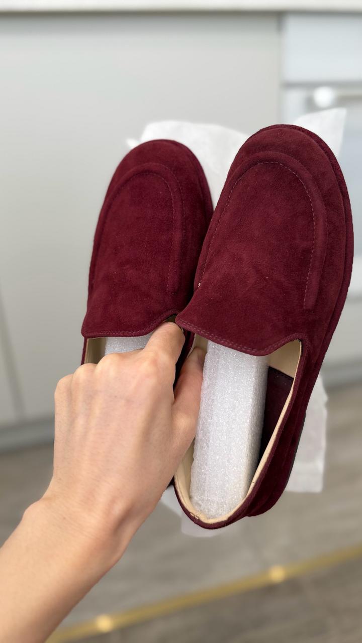 Лоферы из натуральной замши