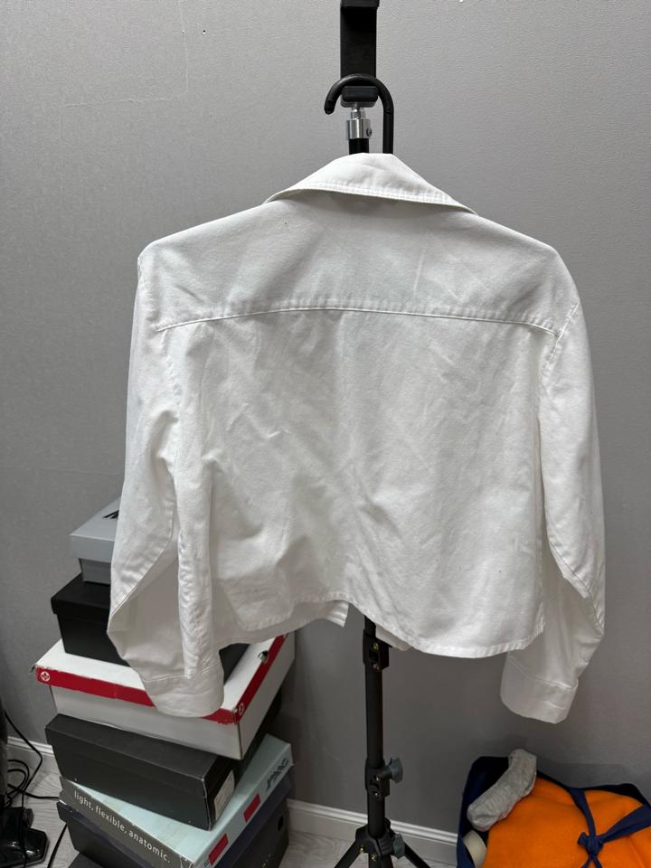 Белая короткая рубашка Zara