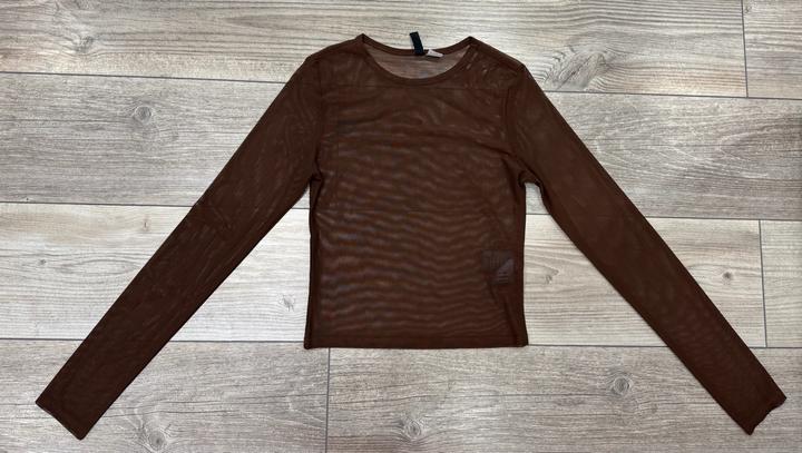 Коричневая сетка лонгслив H&M