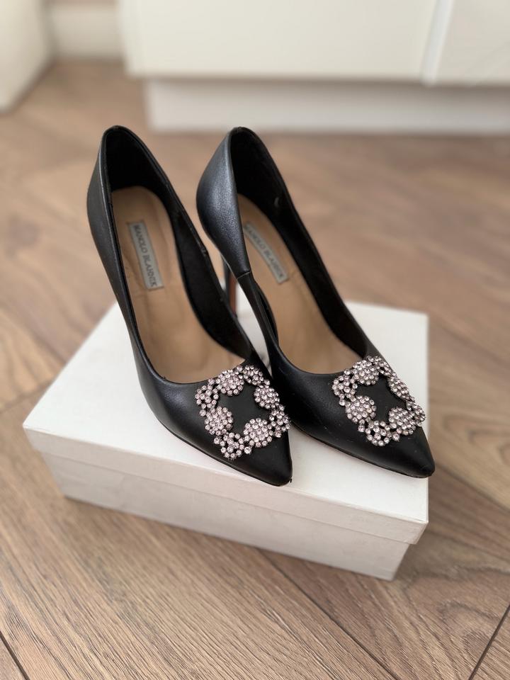 Черные кожаные туфли MANOLO BLAHNIK