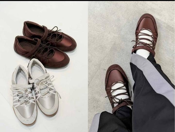 Балетки серый, черный