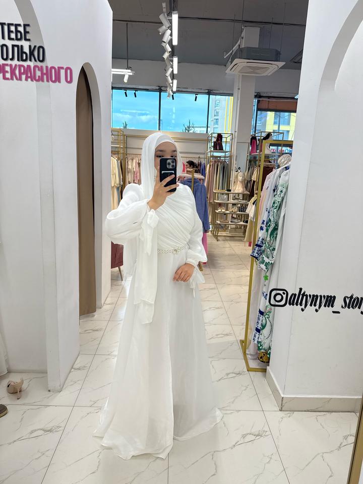 Белое платье органза