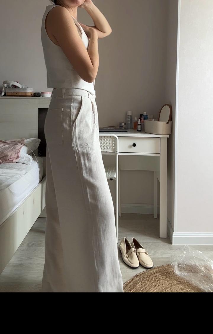 Брюки льняные