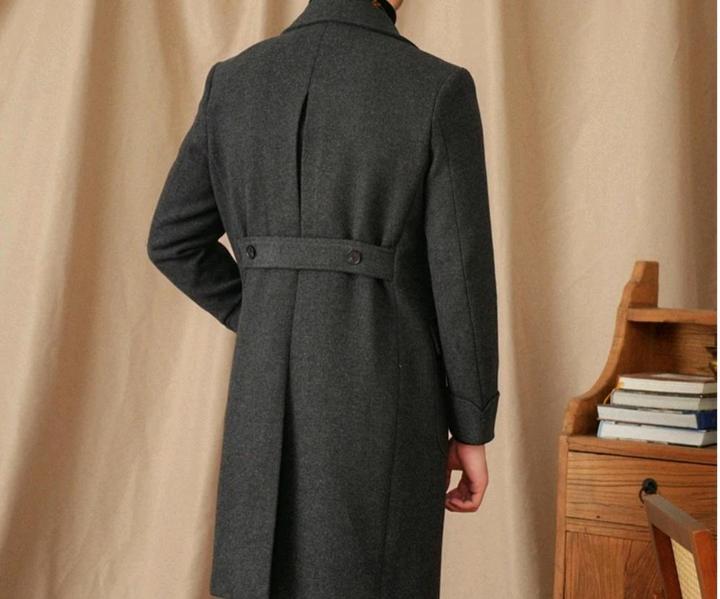 Двубортное пальто с рисунком "ёлока" шерсть 50%