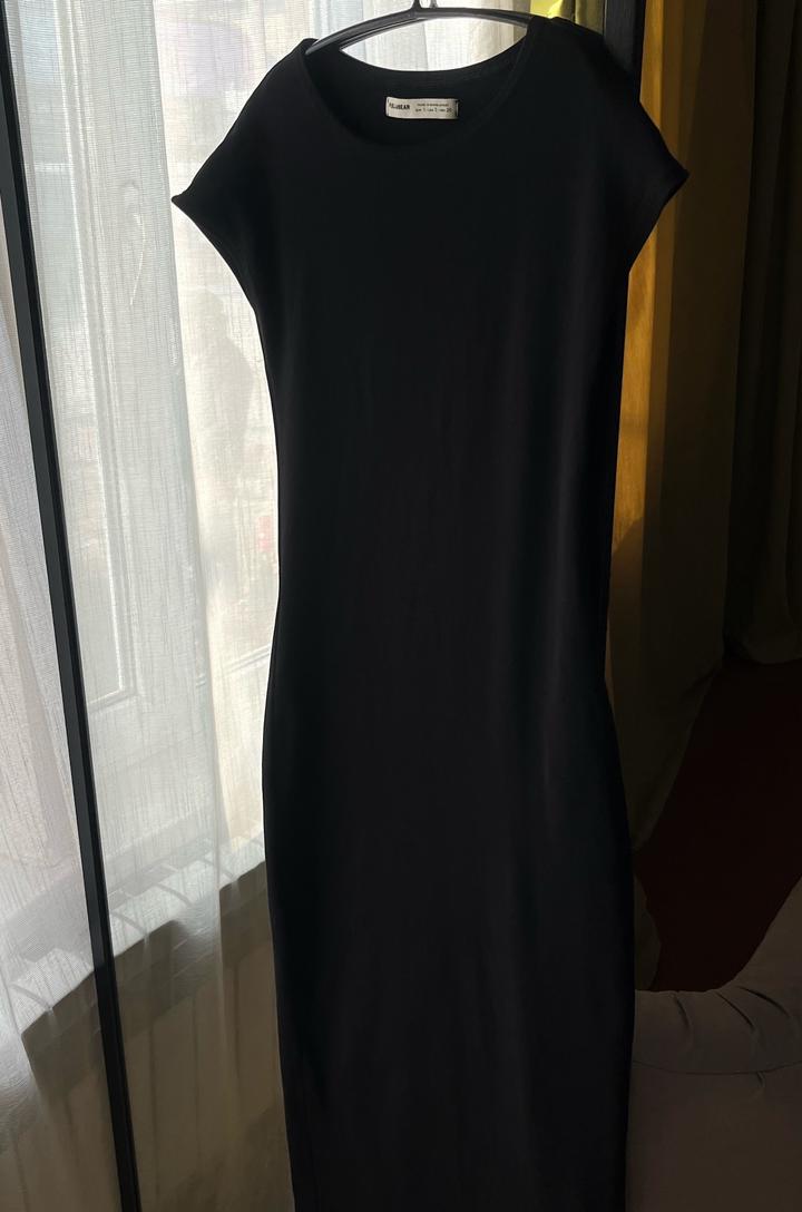 Хлопковое черное платье