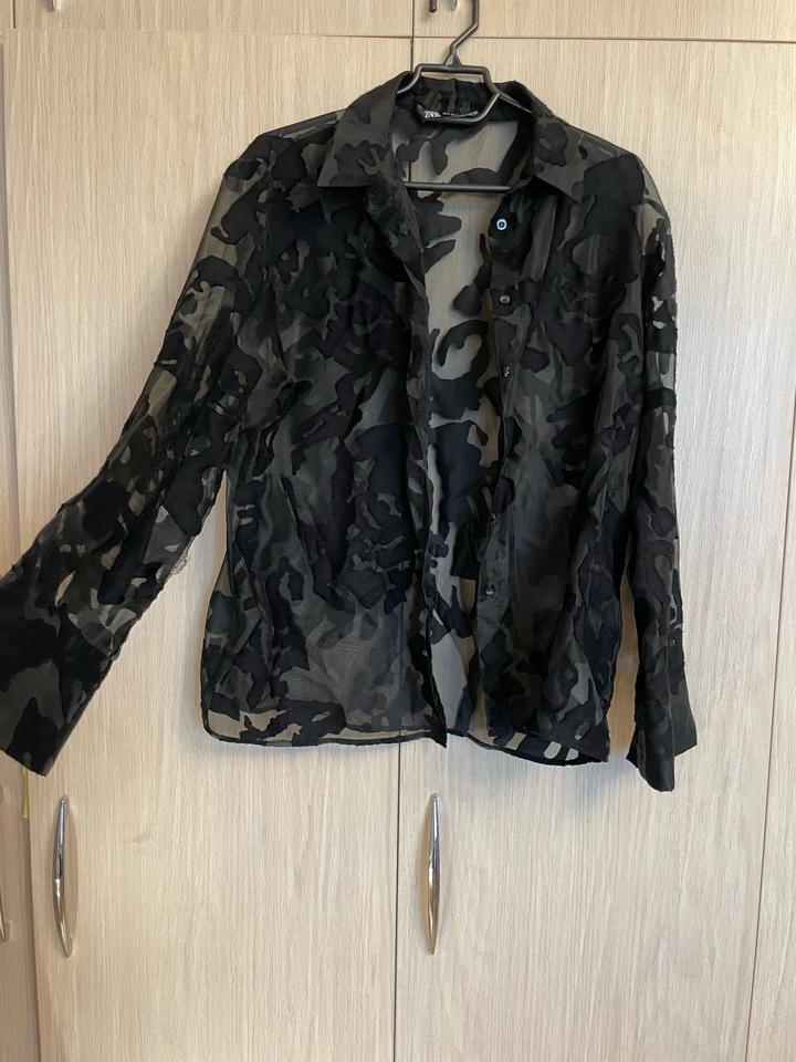 Блузка рубашка Zara черная