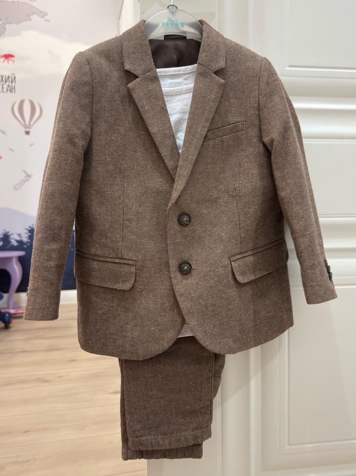 Костюм двойка +рубашка для мальчика хлопок/лен