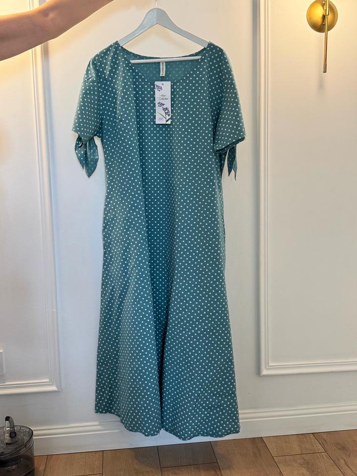 Итальянское платье в горошек из хлопка