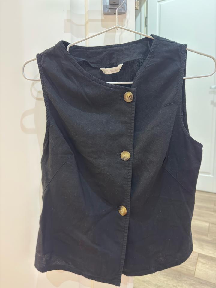 Черный топ жилетка Zara