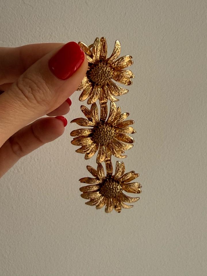 Серьги Zara ромашки золотые