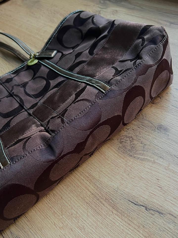 Винтажная сумка шоппер Coach Signature Stripe Tote