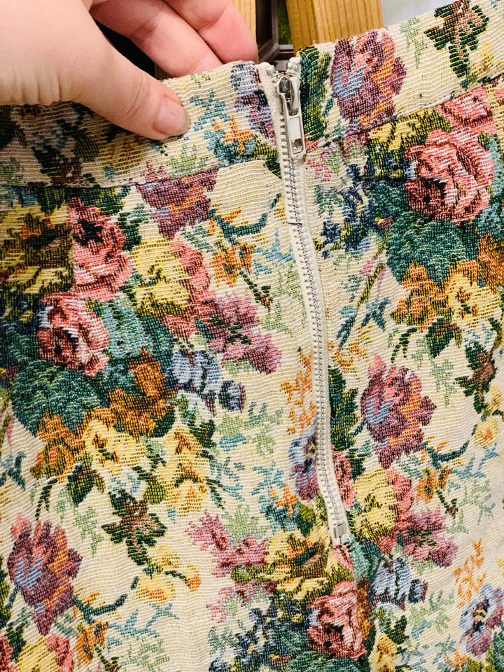 Гобеленовая мини юбка с бахромой