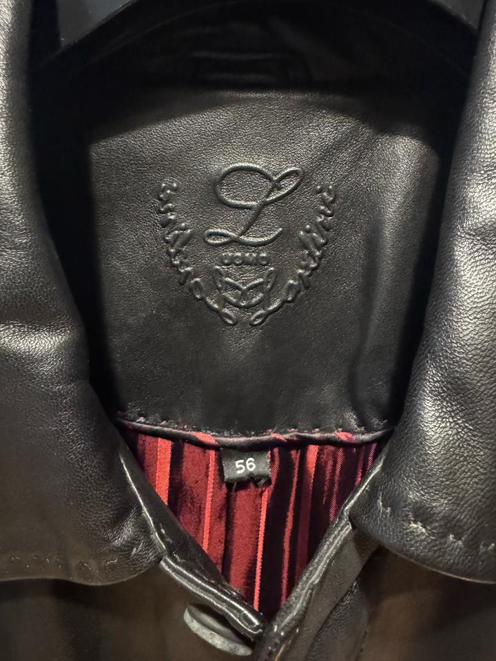 Мужской кожаный плащ lordini