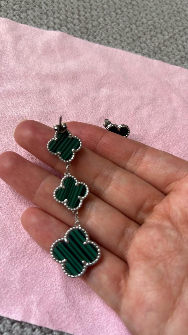 Серебрянные серьги под Van Cleef