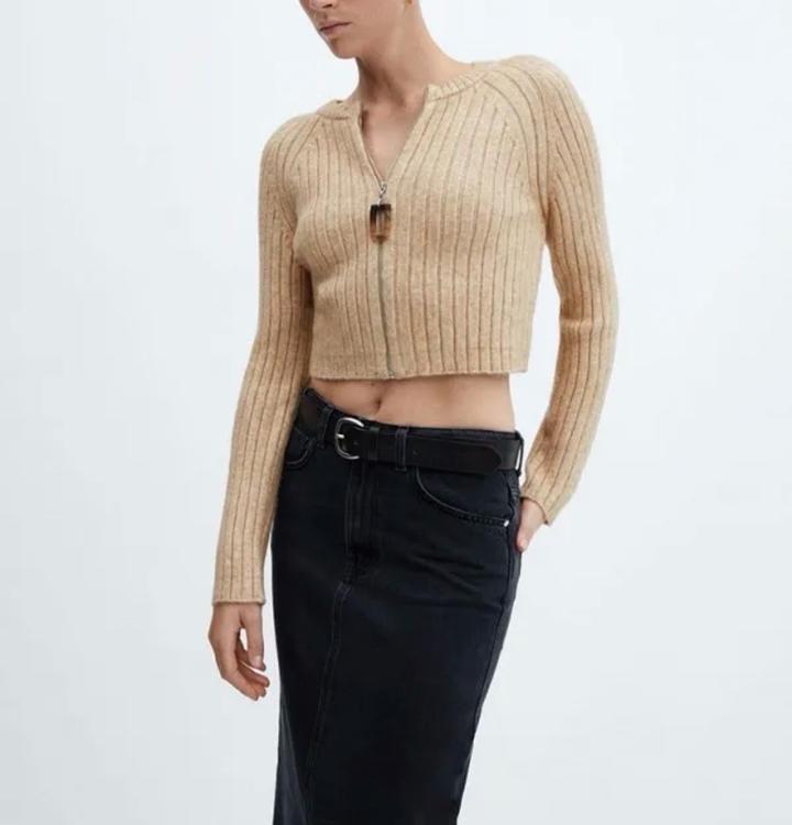 Бежевый кардиган Mango