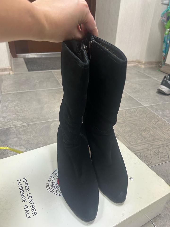 Сапоги зимние, натуральная замша