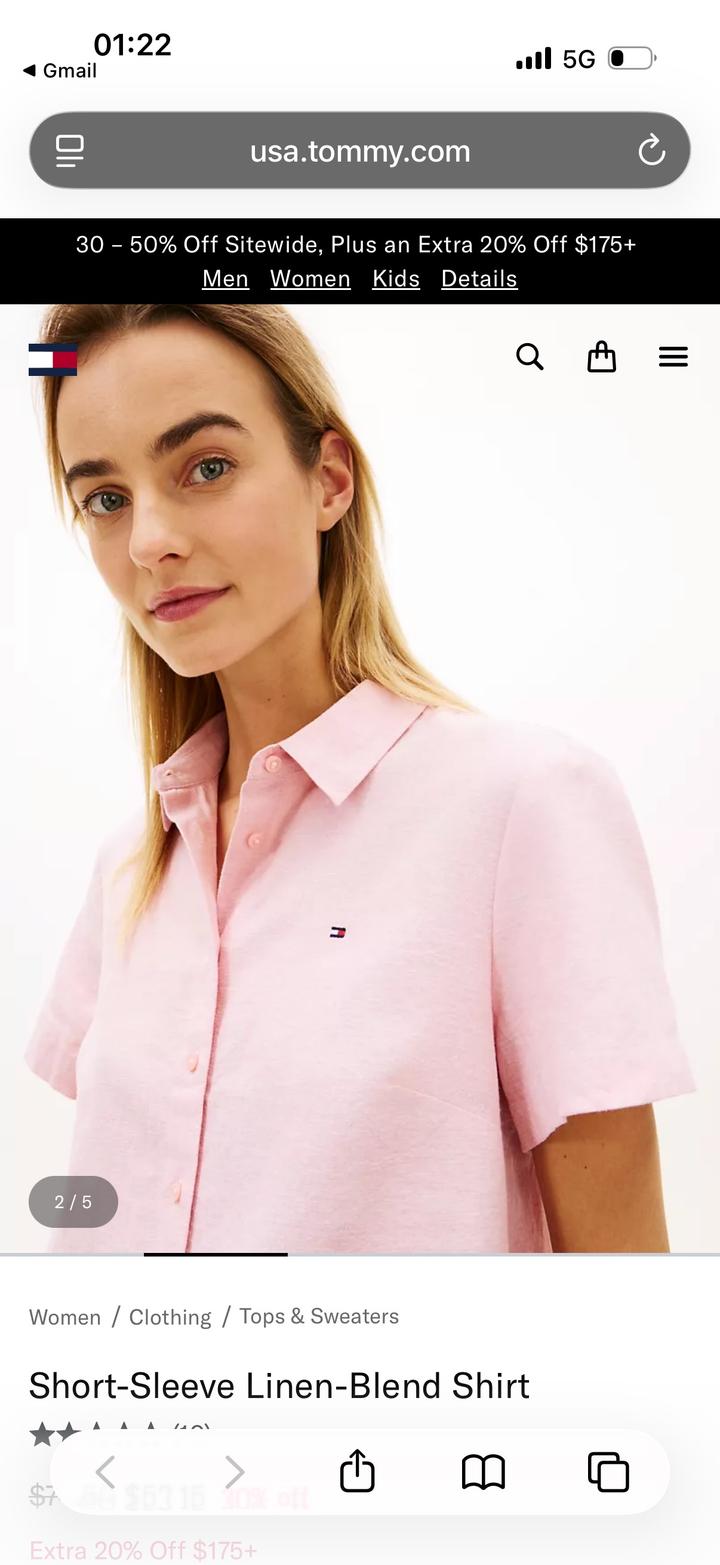 Рубашка леновая от tommy