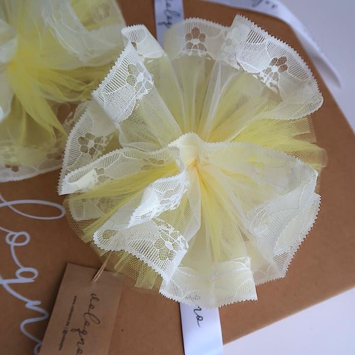 Банты на резинке, 2 шт, 17 см, желтый