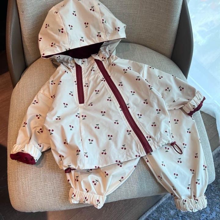 Двойка для девочек, ветровка со штанами весна-осень