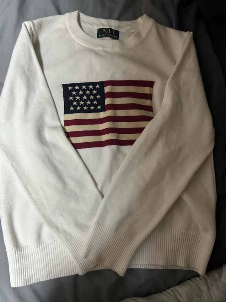 Белый свитер под RL