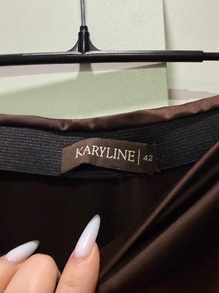 Атласная юбка коричневая