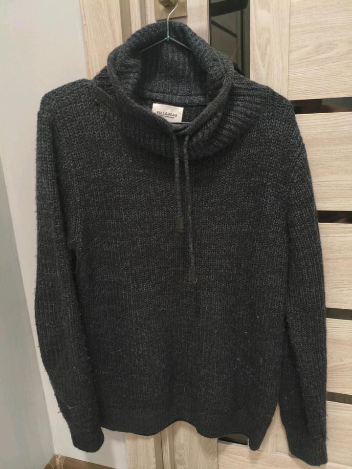 Синий вязаный джемпер Pull & Bear размер S