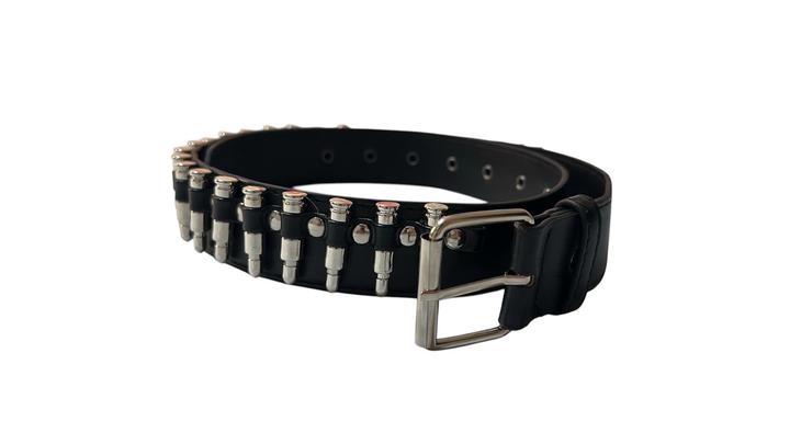 Ремень кожаный с металлическим декором в стиле rock luxury