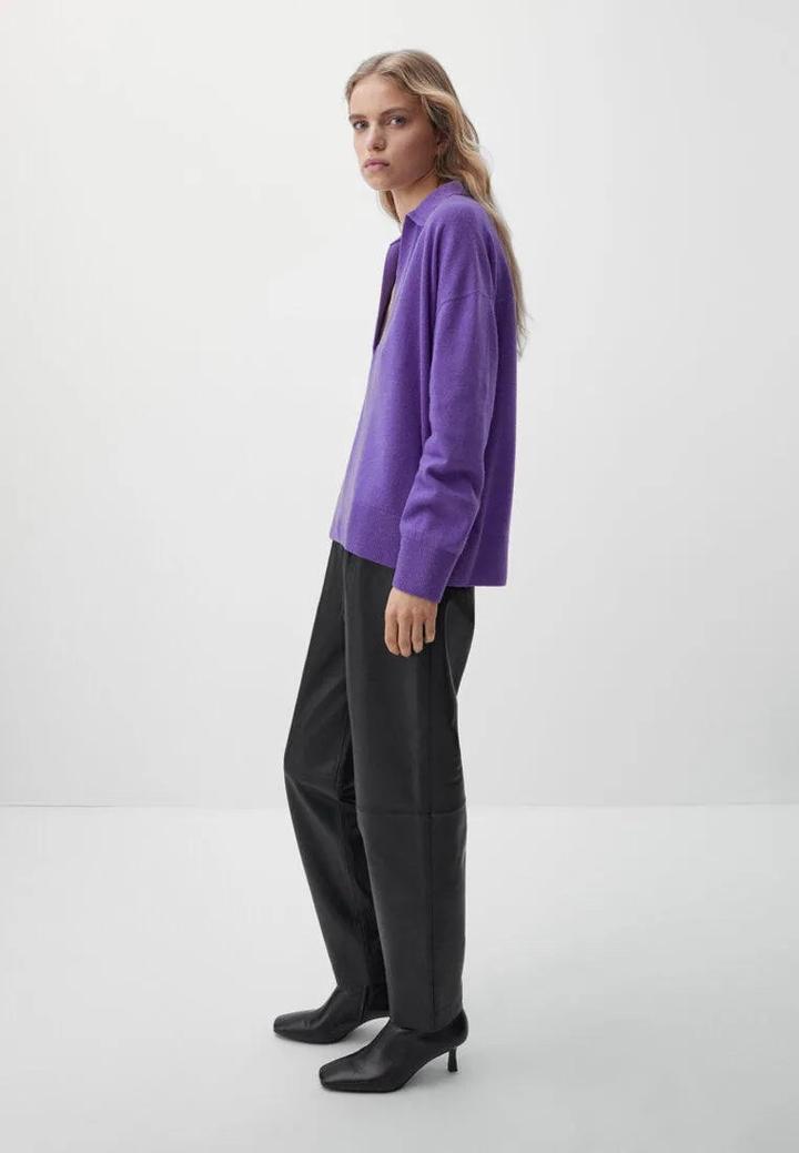 Фиолетовый свитер поло Massimo Dutti
