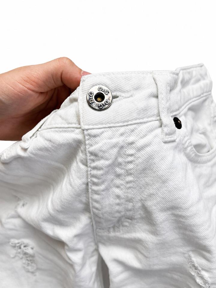 Dolce & Gabanna white distressed jeans