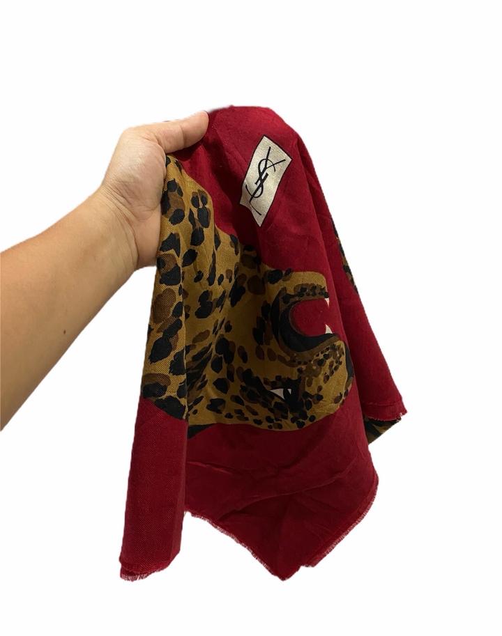 YSL 80s VINTAGE LEOPARD SCARF