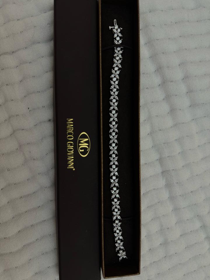 Тенисный браслет серебро