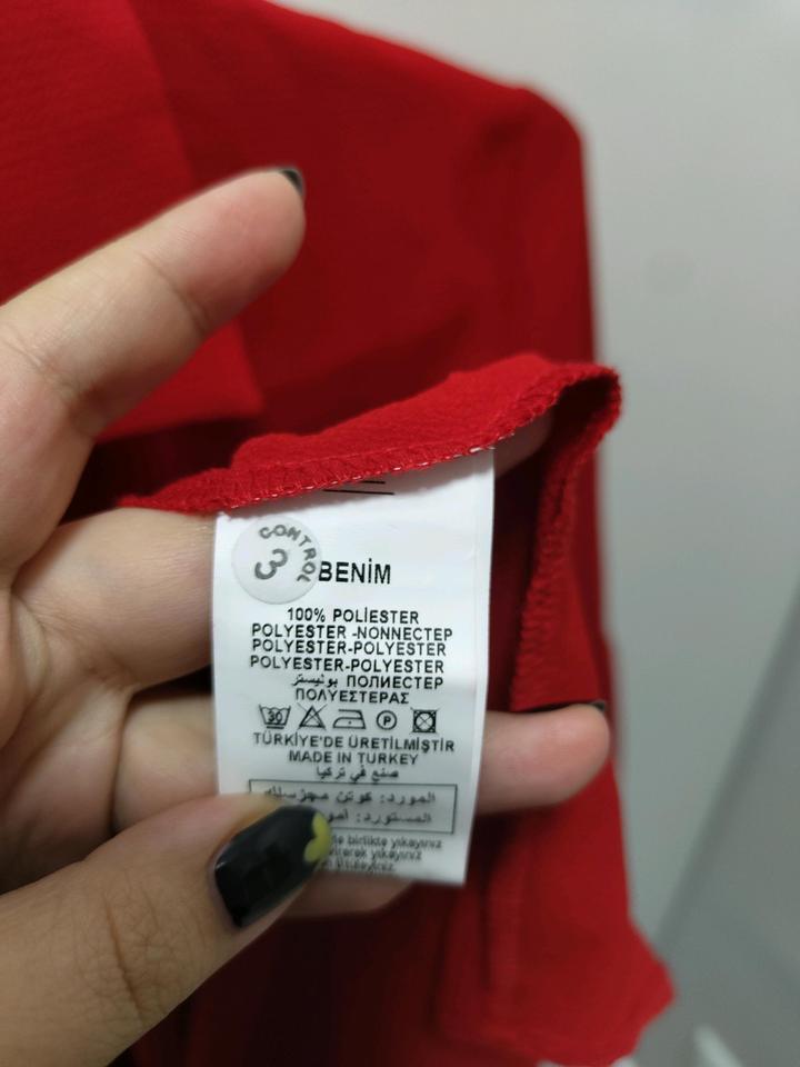 Красное турецкое платье-рубашка