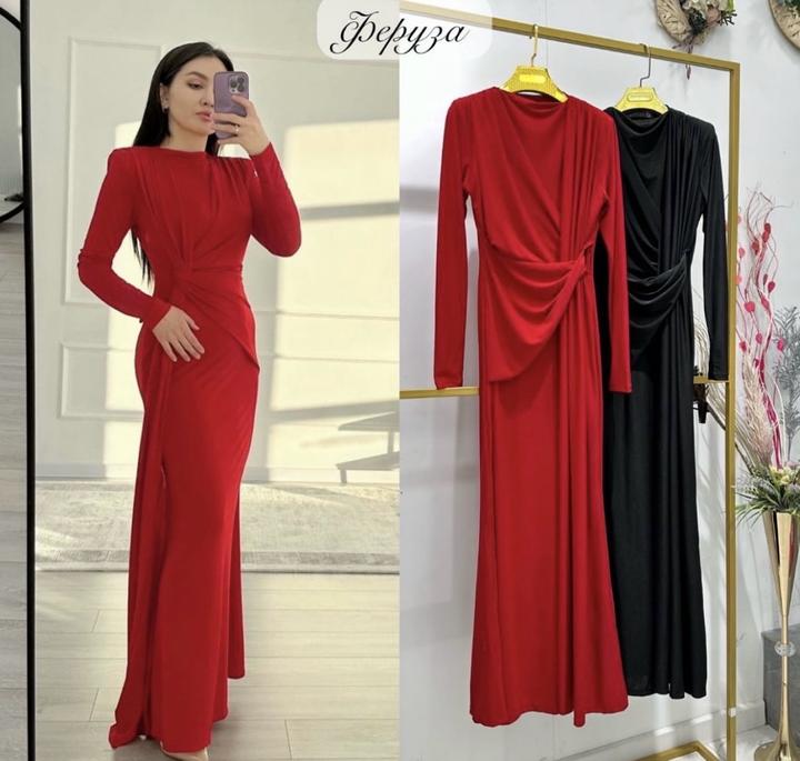 красное нарядное платье