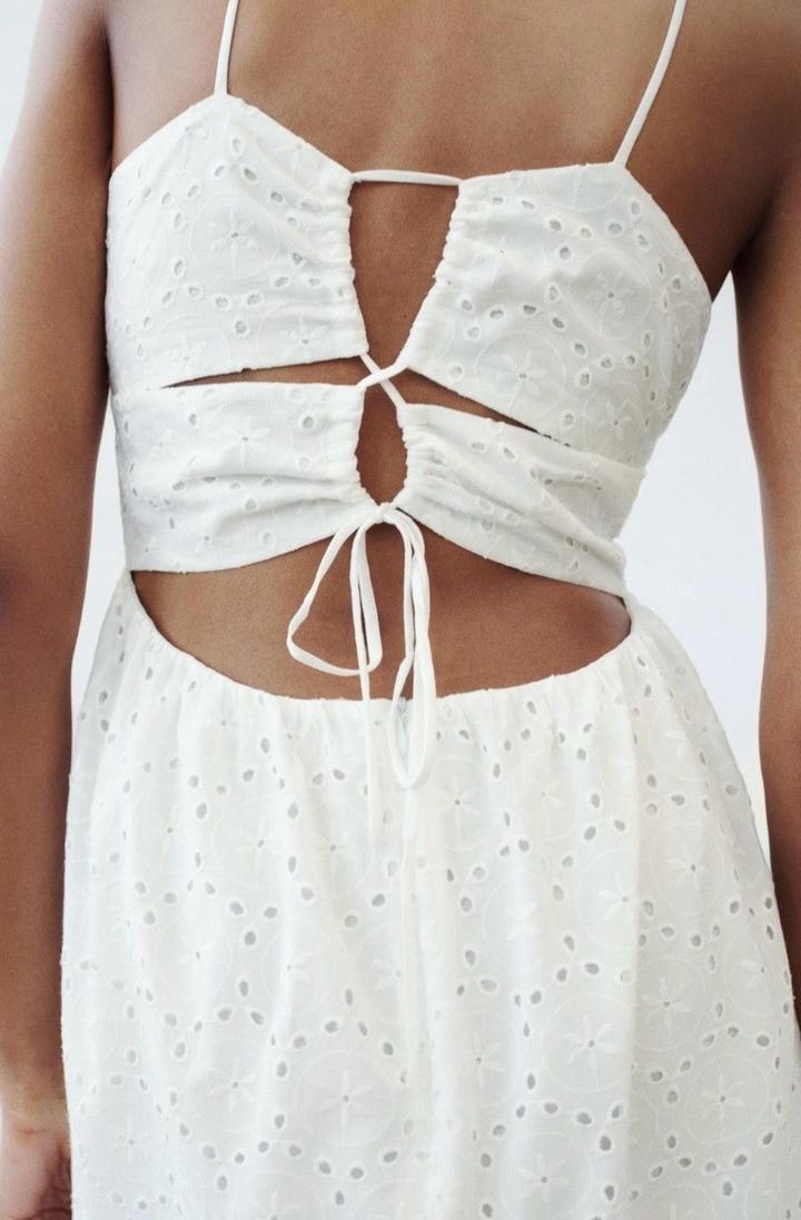 Белое платье макси Zara