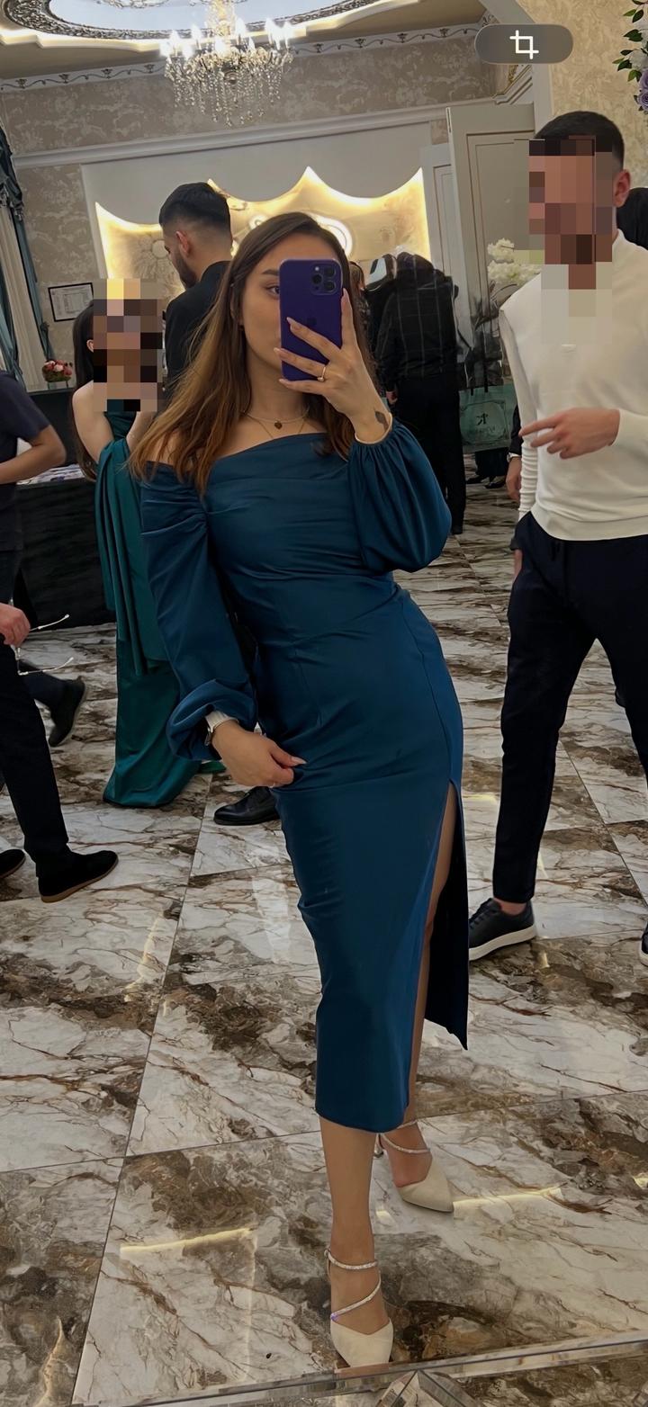 Темно бирюзовое платье