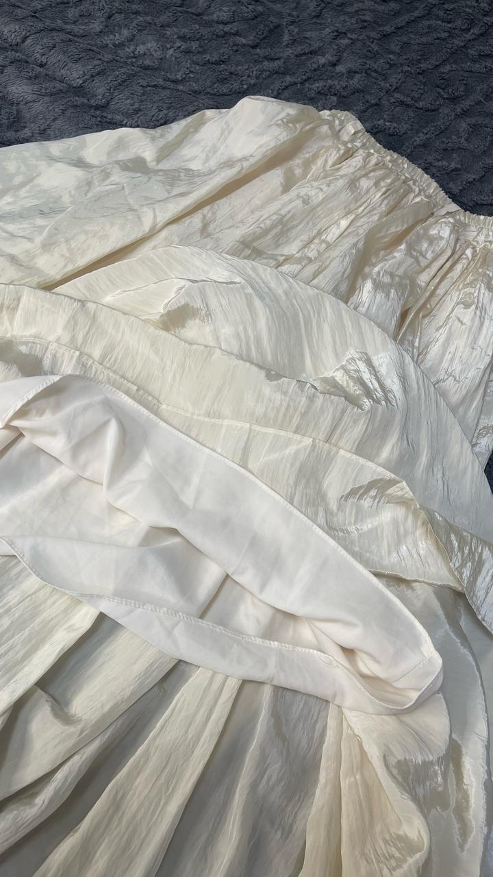 Юбка из ткани жатка цвета Айвори