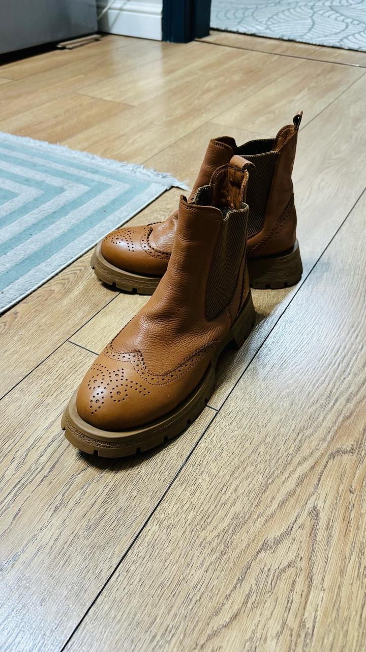 Осенние ботинки кожаные