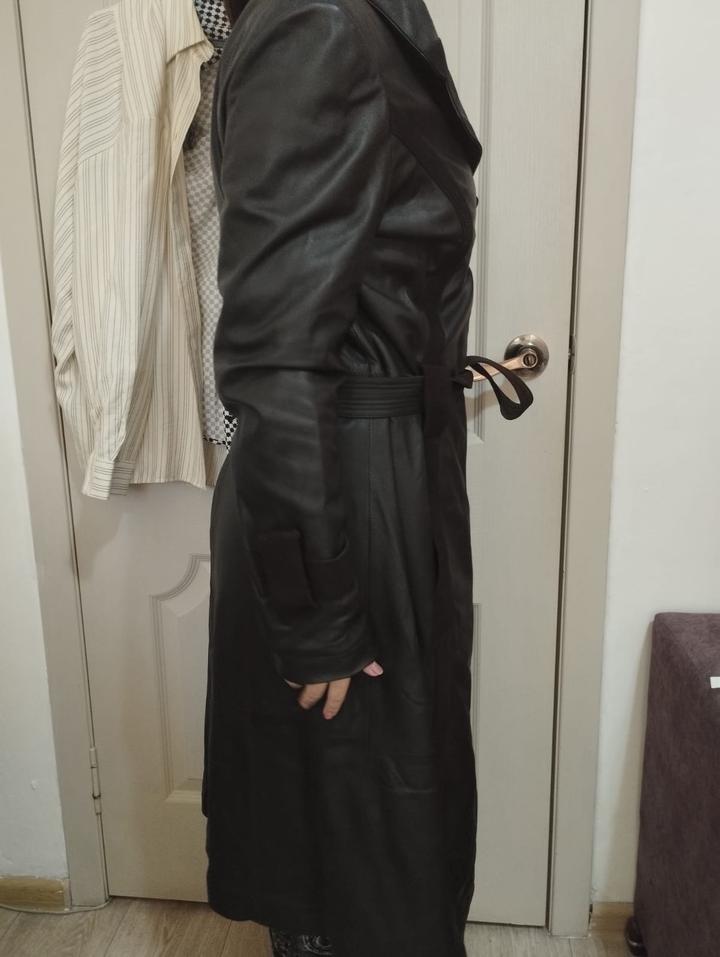 Пальто кожаное новое холодная весна осень