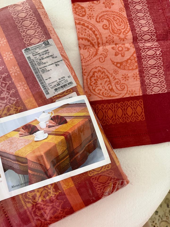 Набор скатерти «Магия Востока» – скатерть + 6 салфеток, 100% лен