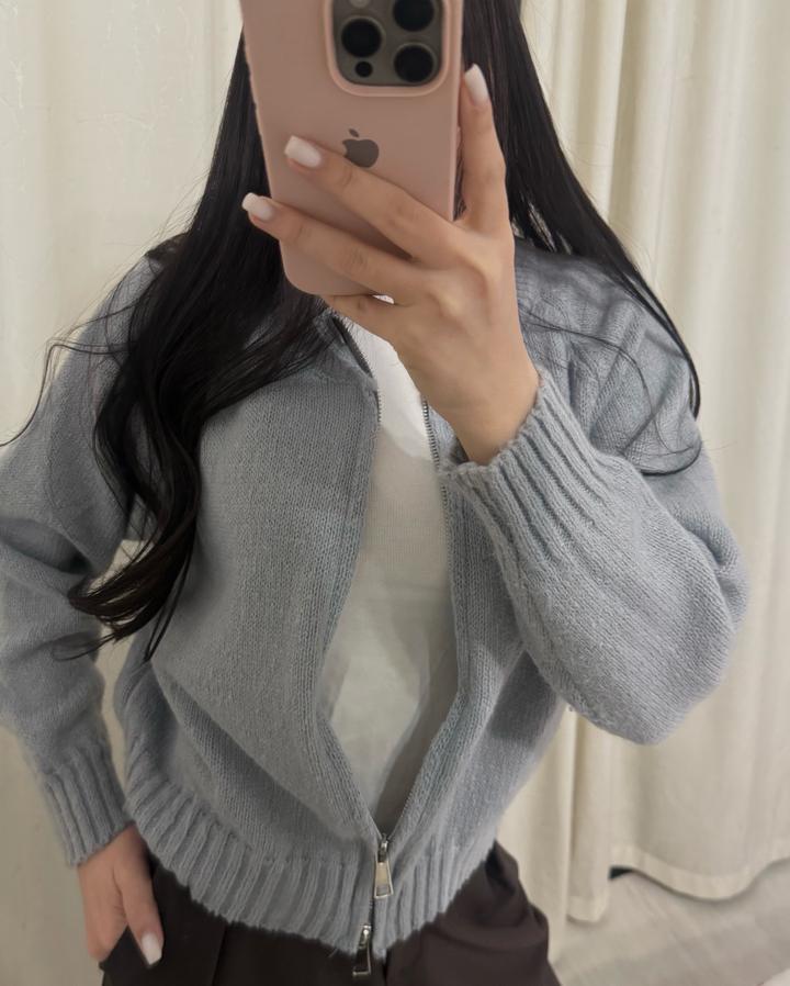 Серый кардиган