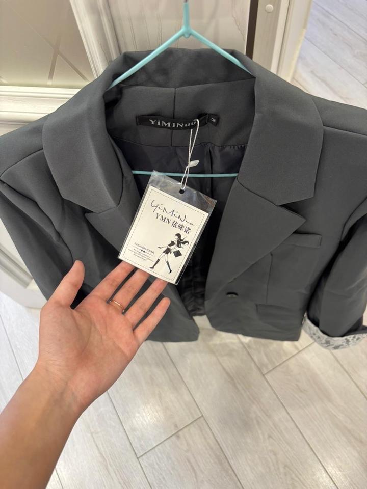 Пиджак серый / черный